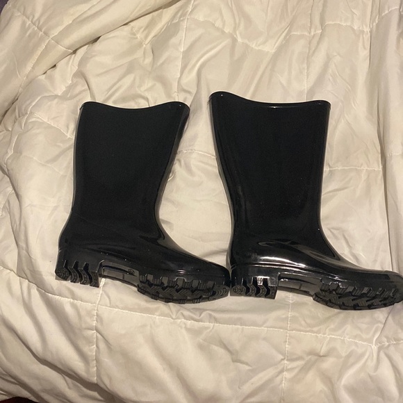 New Time & Tru rubber boots, size 7 wide black - Picture 1 of 3